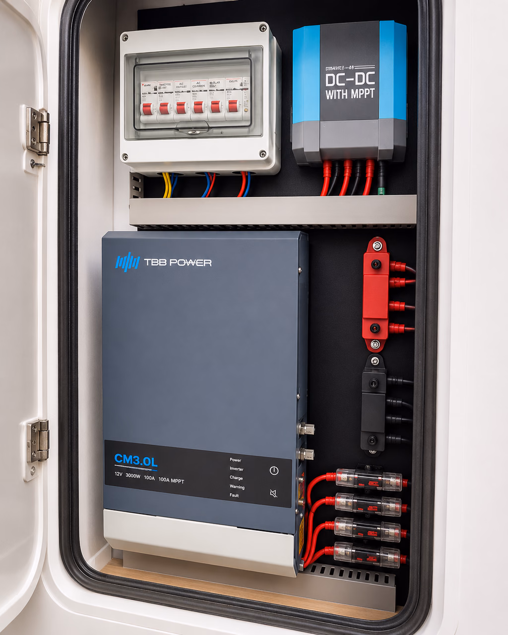 TBB Power 3000 watt inverter and protected electrical distribution system
