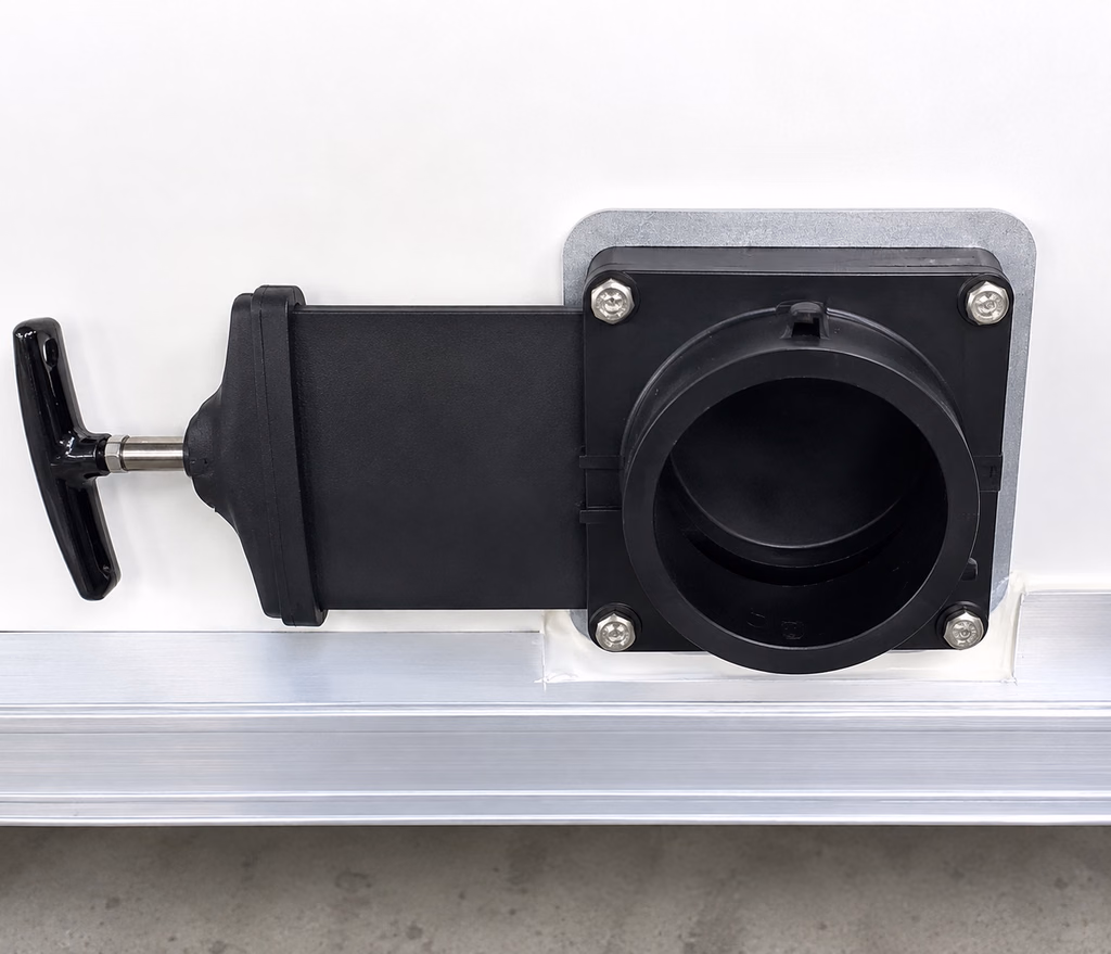 Exterior camper waste-water drain valve